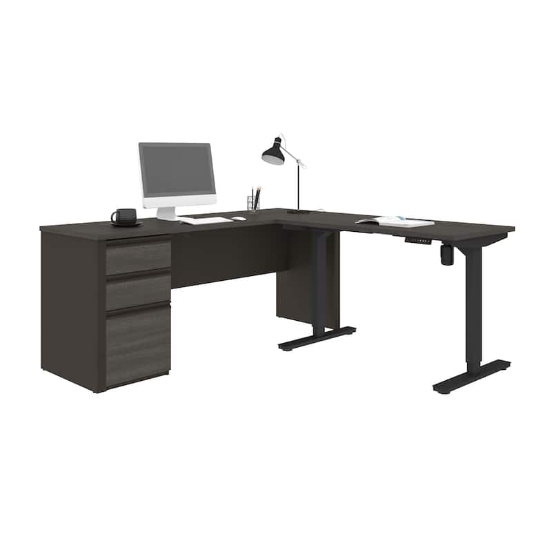 Bestar Prestige L-Desk including Electric Height Adjustable Table