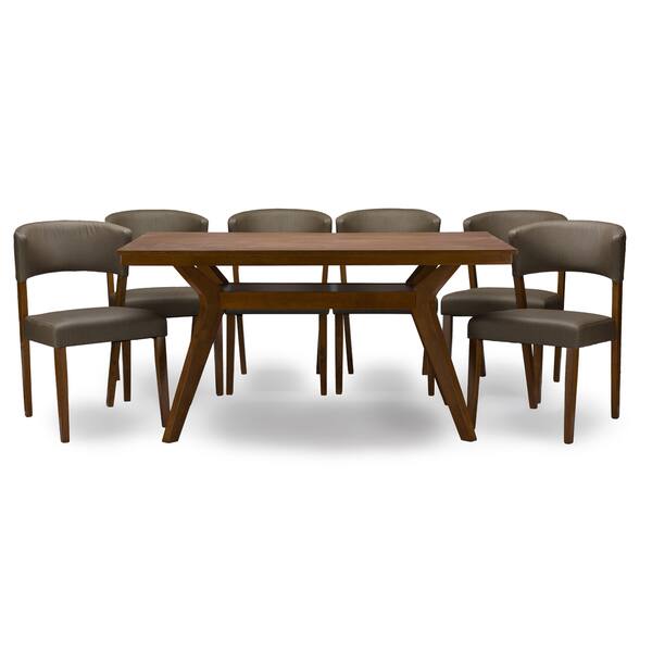 Shop Montreal Mid Century Solid Wood 7 Pieces Dining Set Free