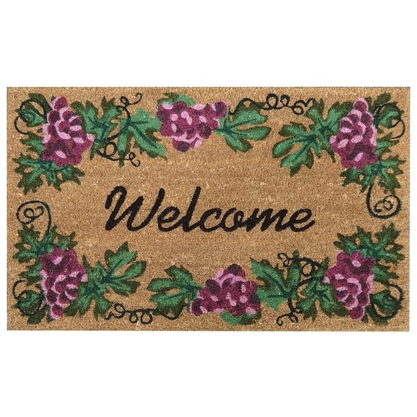 SuperScraper Vinyl Coir Grape Welcome Door Mat