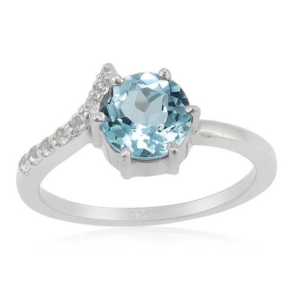 pss sterling silver blue topaz ring bali style