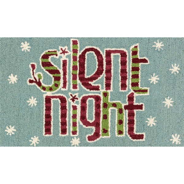 Hand-tufted Keely Light Blue/ Red Silent Night Rug (2'3 x 3'9) - 2'3" x 3'9"