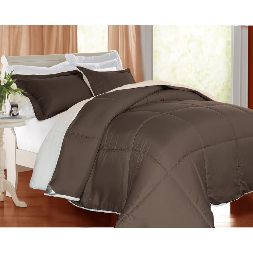 HOME Microfiber and Sherpa Down Alternative 3-piece Comforter Set