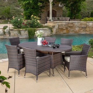 Dana Outdoor Wicker Dining Set Christopher Knight