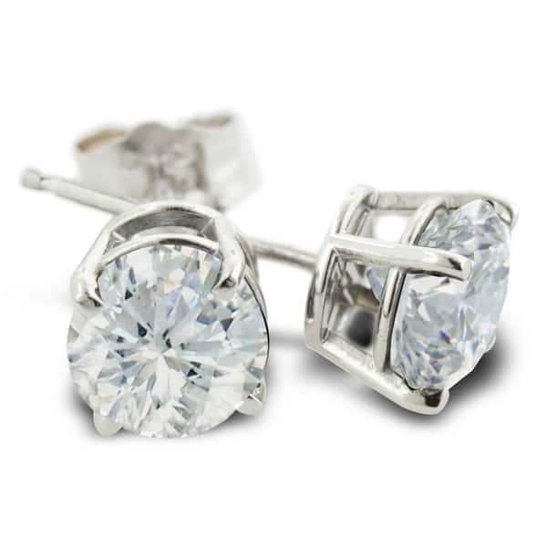 Shop 1 Carat Diamond Stud Earrings In Platinum J K I2 I3