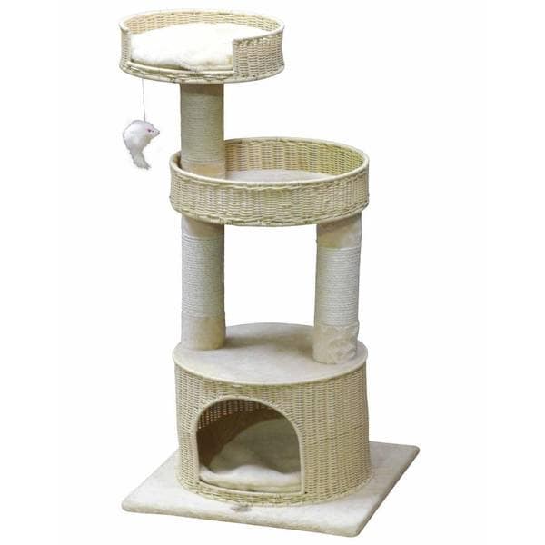 GoPetClub Hand Craft Rattan Wicker Cat Tree Furniture