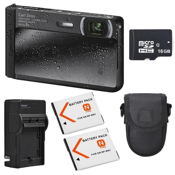 Shop Sony Cybershot DSCTX30 Black Digital Camera Bundle Free