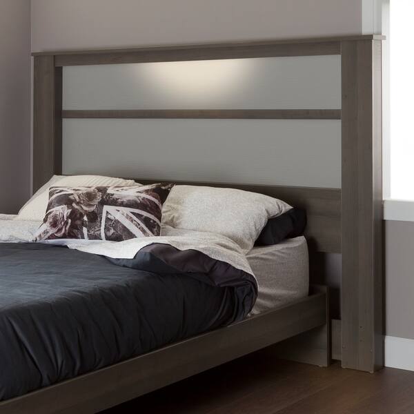 Shop South Shore Gloria Headboard With Lights King On Sale Overstock 10175530 Grey Maple