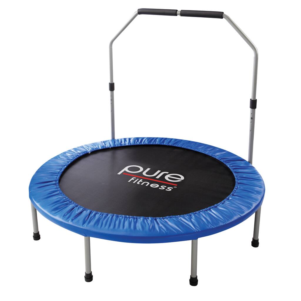 Pure Fitness 48-inch Mini Trampoline with Hand Rail