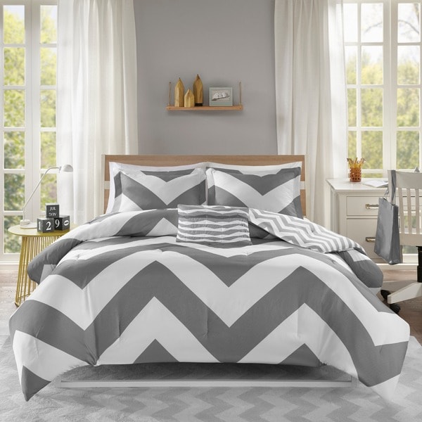 Mi Zone Gemini Reversible Grey Comforter Set