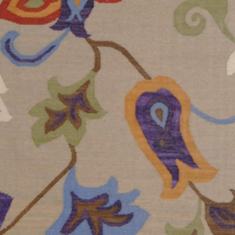 Handmade Vegetable Dye Wool Kilim (India) - 6'4" x 9'5"