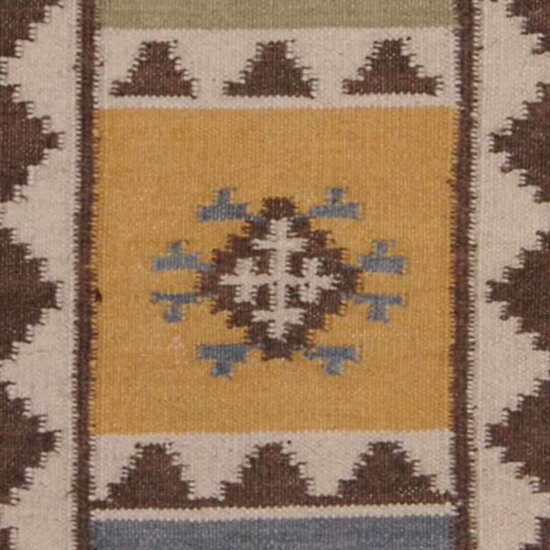 Handmade Vegetable Dye Kilim Wool Runner (India) - 2'3 x 7'10