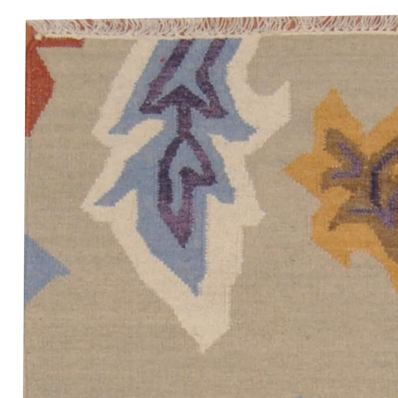 Handmade Vegetable Dye Kilim Wool Runner (India) - 2'5 x 8'2