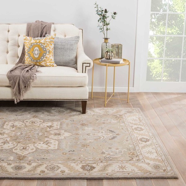 Maison Rouge Laurence Handmade Medallion Gray/ Tan Area Rug (8' x 10') - 8' x 10'