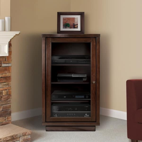 Shop Bell O Av Component Cabinet With Adjustable Shelves Dark