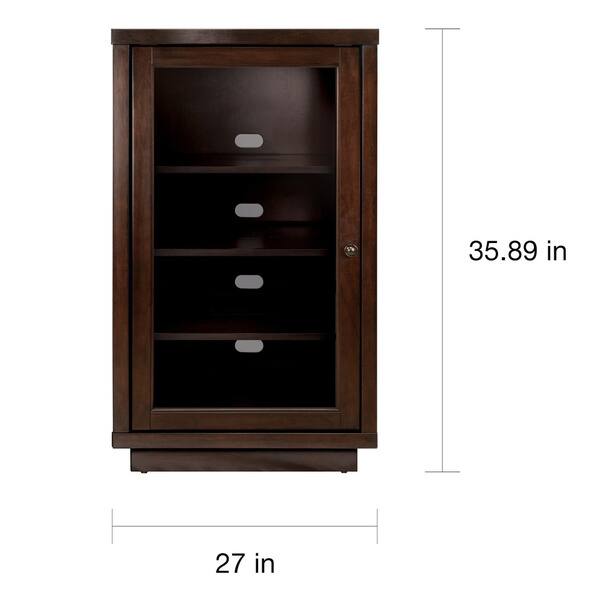 Shop Bell O Av Component Cabinet With Adjustable Shelves Dark Espresso Overstock 10180211