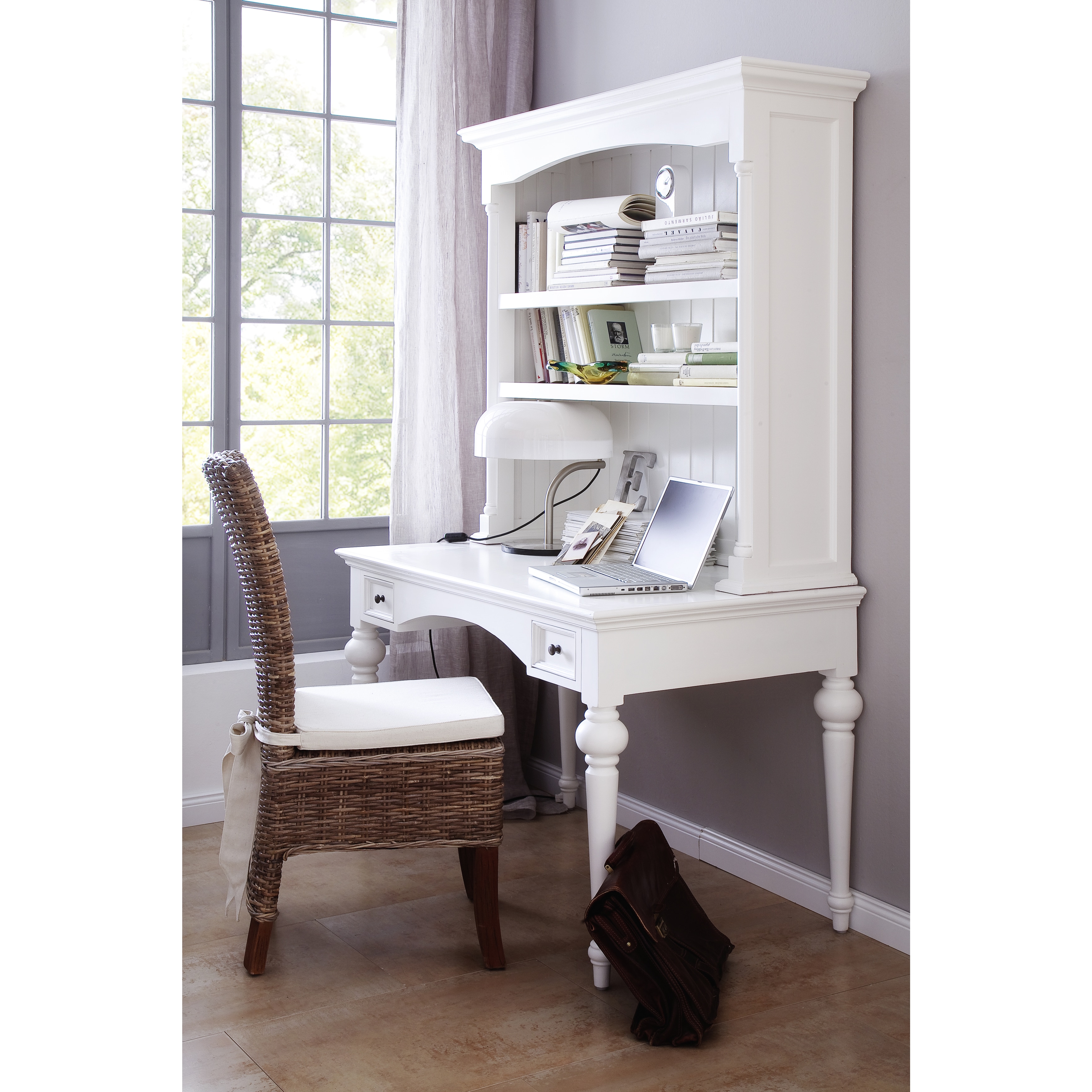 Shop Novasolo White Mahogany Secretary Desk On Sale Overstock