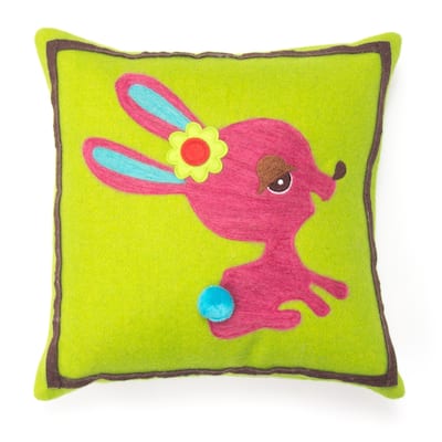 Cottage Home Bunny Wool 12 Inch Throw Pillow