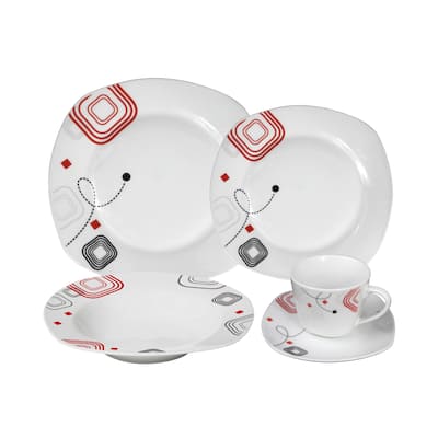 Porcelain Geo Dinnerware 16-piece Set
