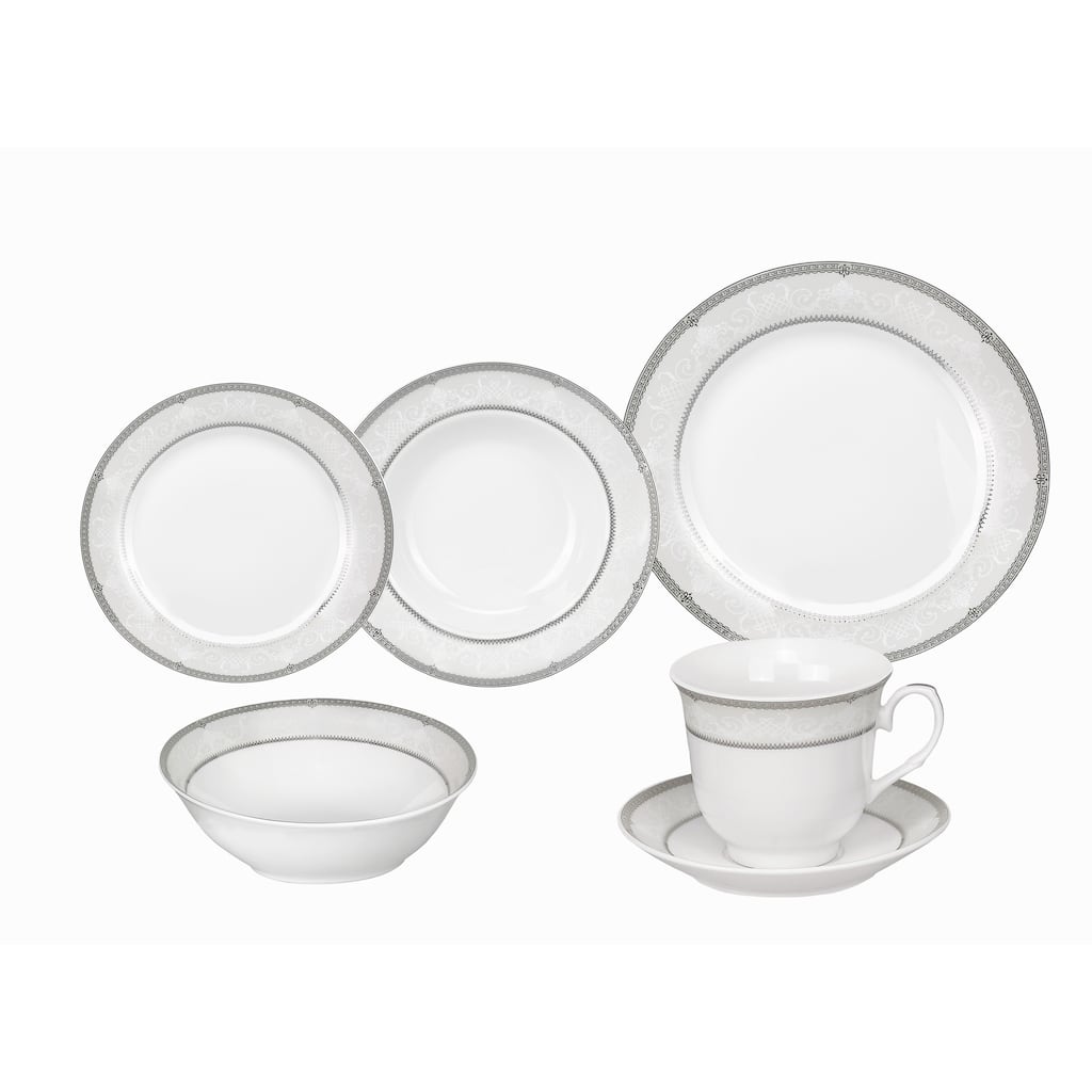 Lorren Home Trends Ballo Porcelain Dinnerware 24-piece Set