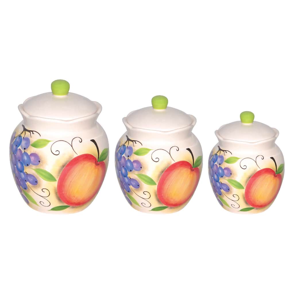 Fruit Design Deluxe Canister 3-piece Set