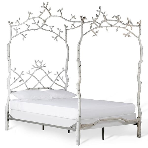 Corsican White Iron Mature Trees Queen Bed Frame On Sale Overstock 10180932