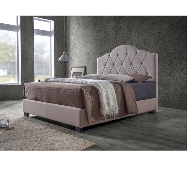 Baxton Studio Juliet Contemporary Espresso Arch Tufted Fabric Upholstered Bed