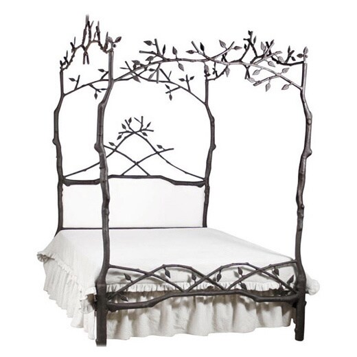 Corsican 43142 Hand-forged Iron Dark Forest Canopy Bed - 17308029 ...