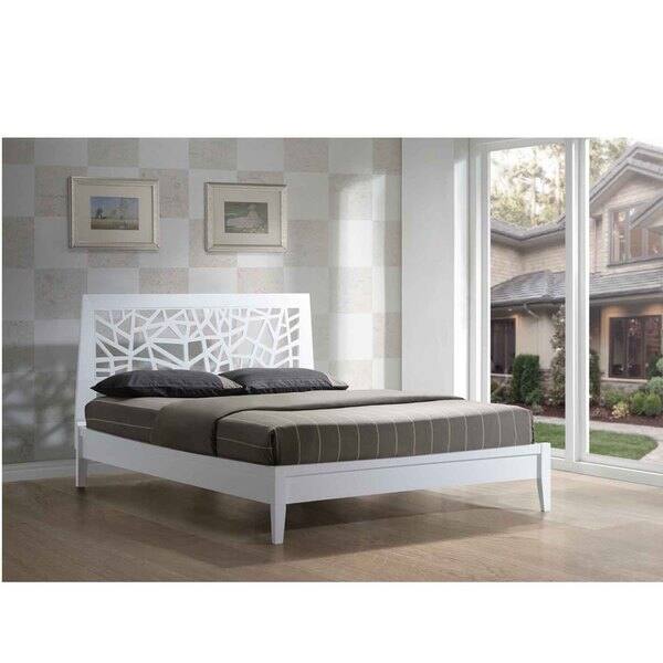 Shop Black Friday Deals On Graber White Solid Wood Tree Branch Pattern Platform Bed Overstock 10181302