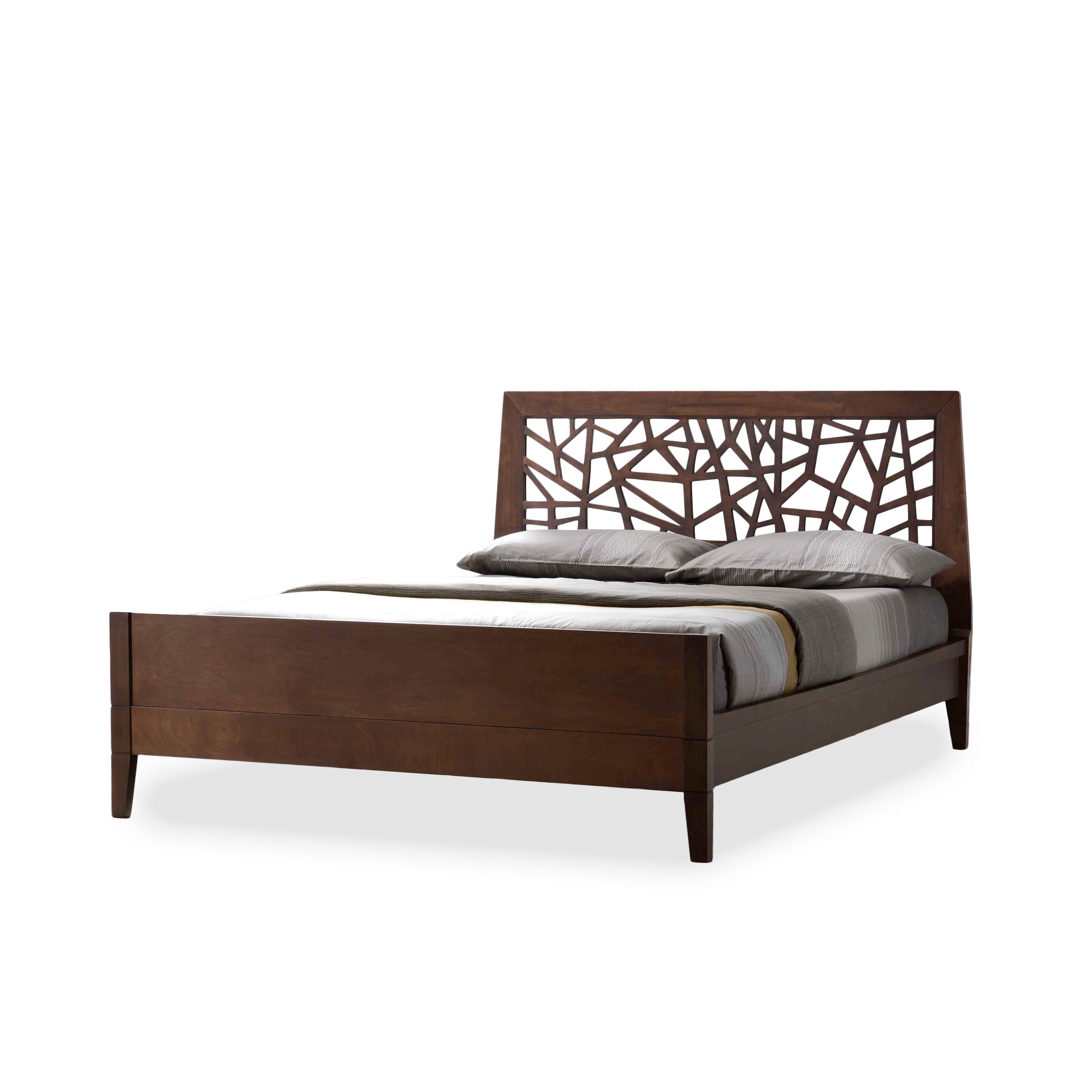 Shop Black Friday Deals On Graber Tree Branch Inspired Contemporary Cocoa Solid Wood Laser Cut Platform Mid Century Style Bed Overstock 10181303