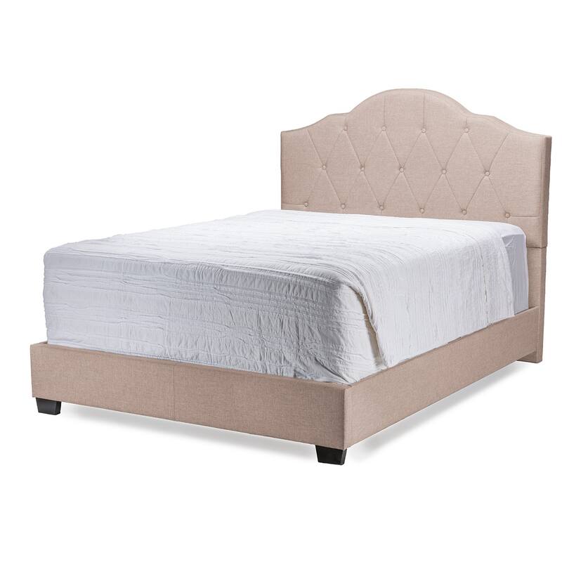 Earp Transitional Brown Fabric Upholstered Button Tufted Bed-King