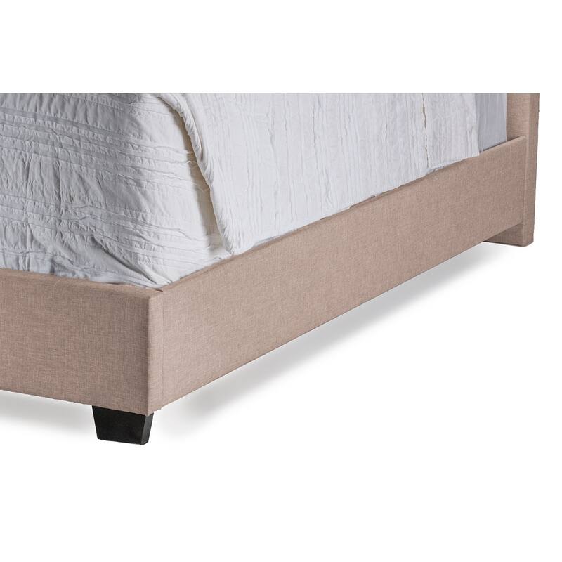 Earp Transitional Brown Fabric Upholstered Button Tufted Bed-King