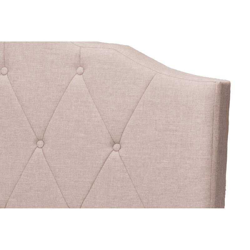 Earp Transitional Brown Fabric Upholstered Button Tufted Bed-King