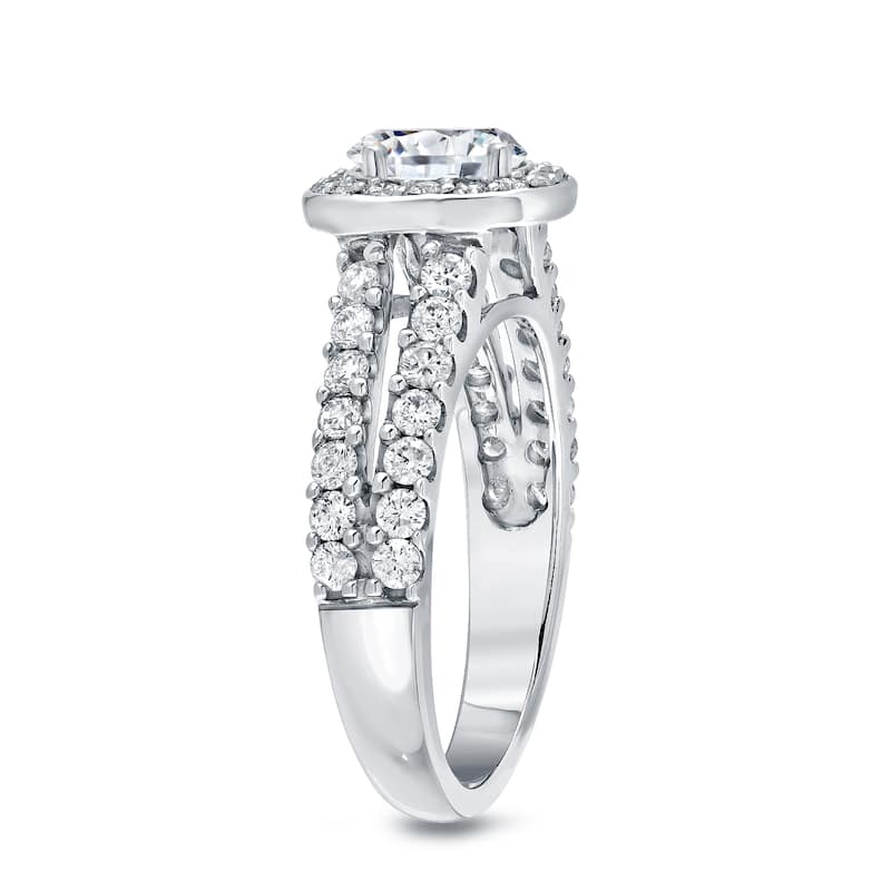 Auriya 14k Gold 1 1/2ctw Round Diamond Halo Engagement Ring (H-I, I1-I2)