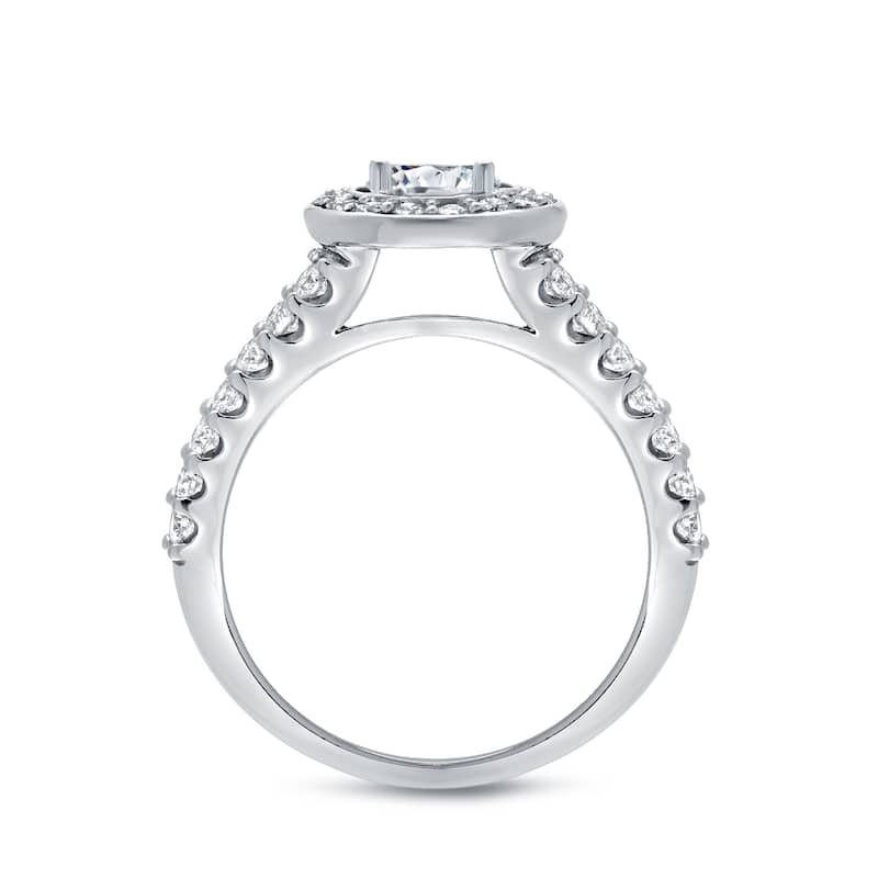 Auriya 14k Gold 1 1/2ctw Round Diamond Halo Engagement Ring (H-I, I1-I2)