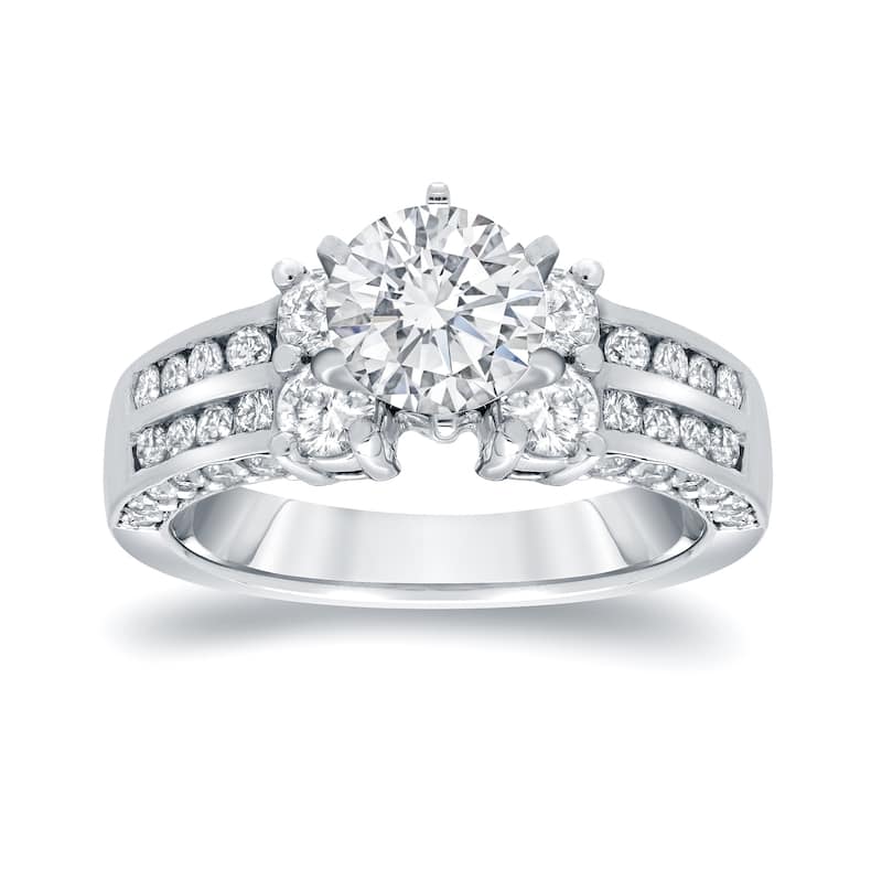 Auriya 14k Gold 2 1/5ctw Modern Round Diamond Engagement Ring