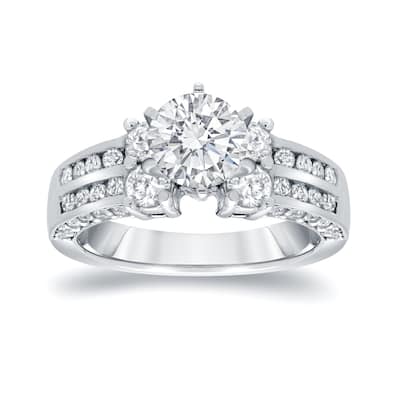 Auriya 14k Gold 2 1/5ctw Modern Round Diamond Engagement Ring
