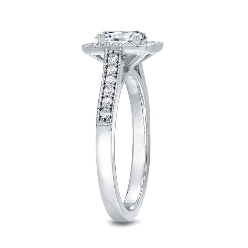 Auriya 14k Gold 1 1/2ctw Vintage Cushion-cut Halo Diamond Engagement Ring