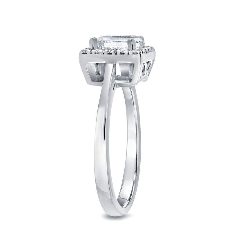 Auriya 14k Gold 1 3/4ctw Square Princess-cut Halo Diamond Engagement Ring