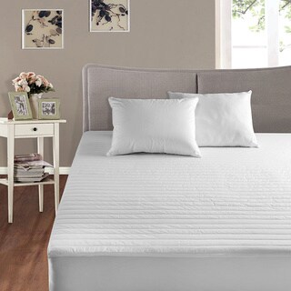 Cottonpure Sustainable 200 Thread Count Breathable Cotton Mattress Pad - White
