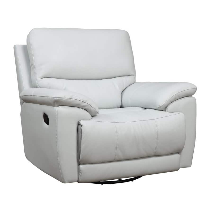 Leather Match Power Swivel Glider Recliner