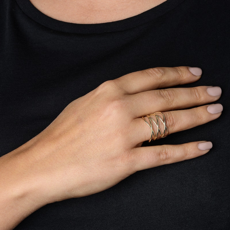 Fremada 14k Yellow Gold Women's Highway Ring