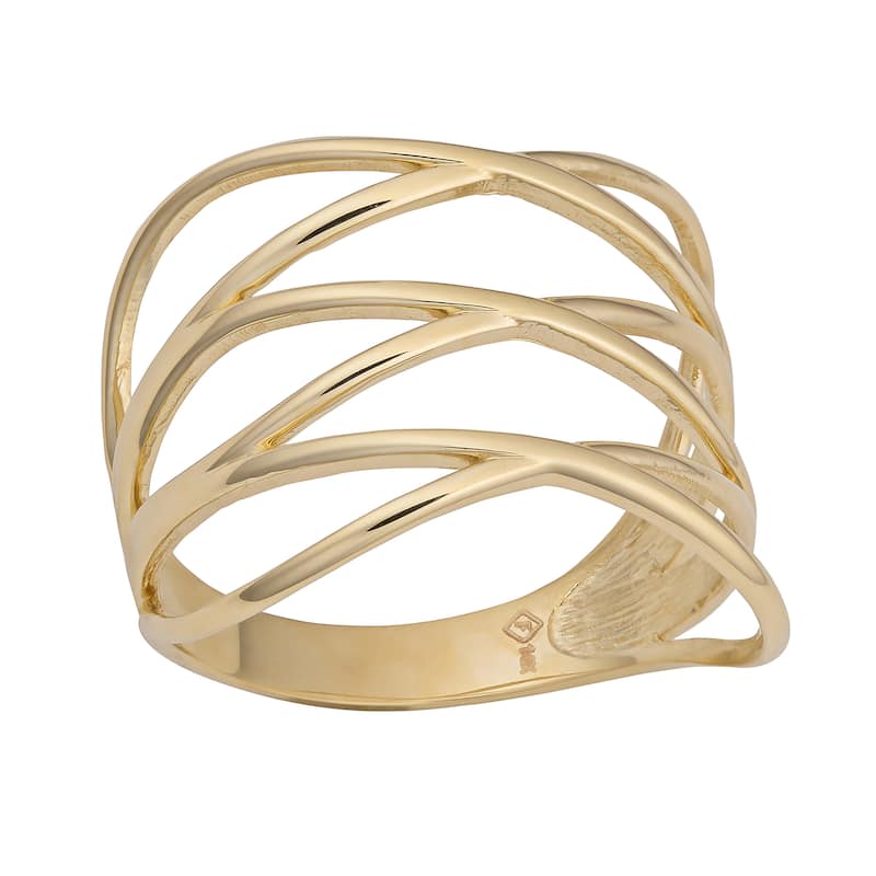 Fremada 14k Yellow Gold Women's Highway Ring - 6