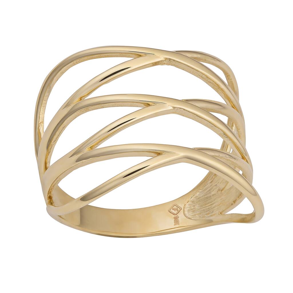 Fremada 14k Yellow Gold Women's Highway Ring
