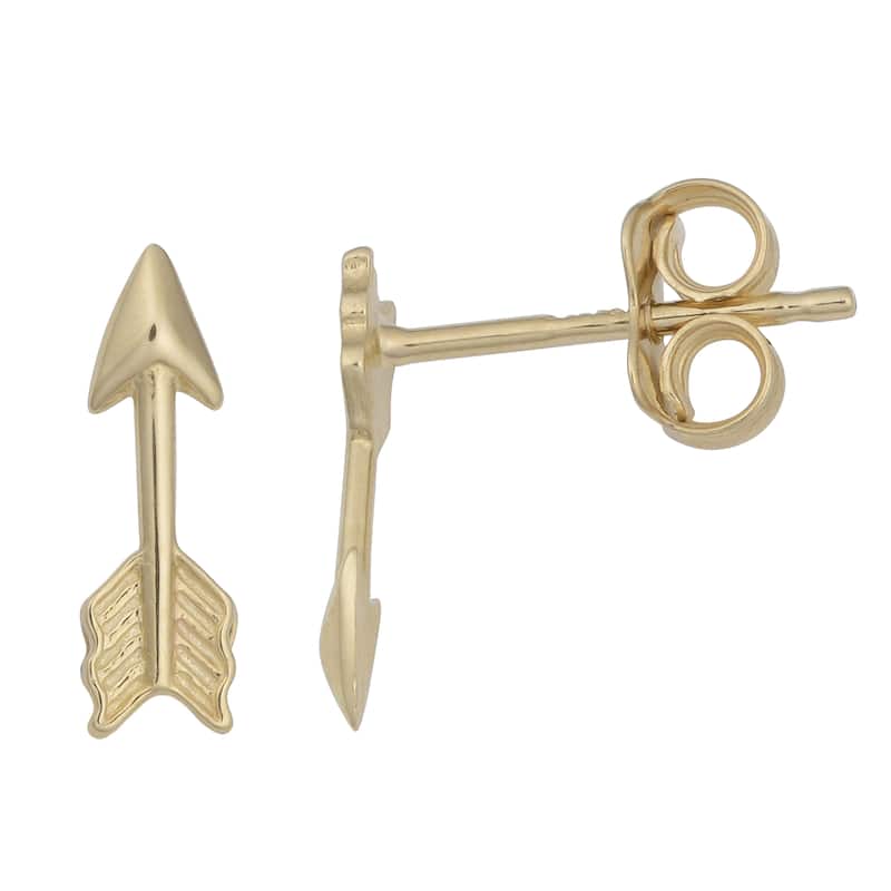 Fremada 14k Yellow Gold High Polish Arrow Stud Earrings