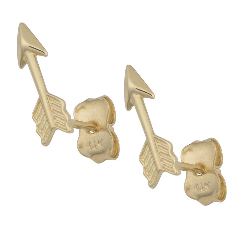 Fremada 14k Yellow Gold High Polish Arrow Stud Earrings