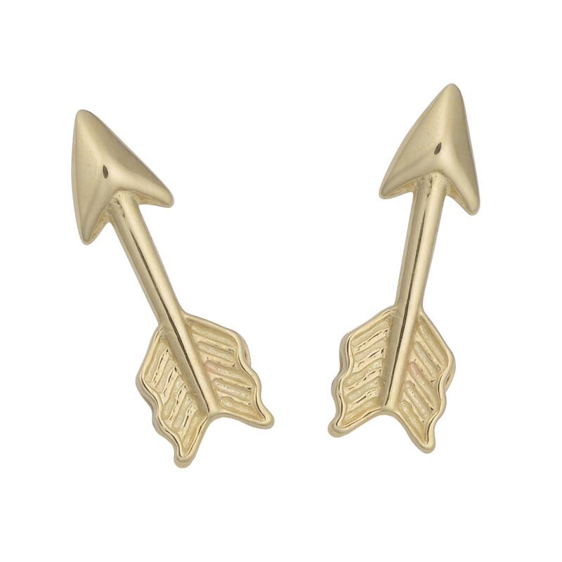 Fremada 14k Yellow Gold High Polish Arrow Stud Earrings