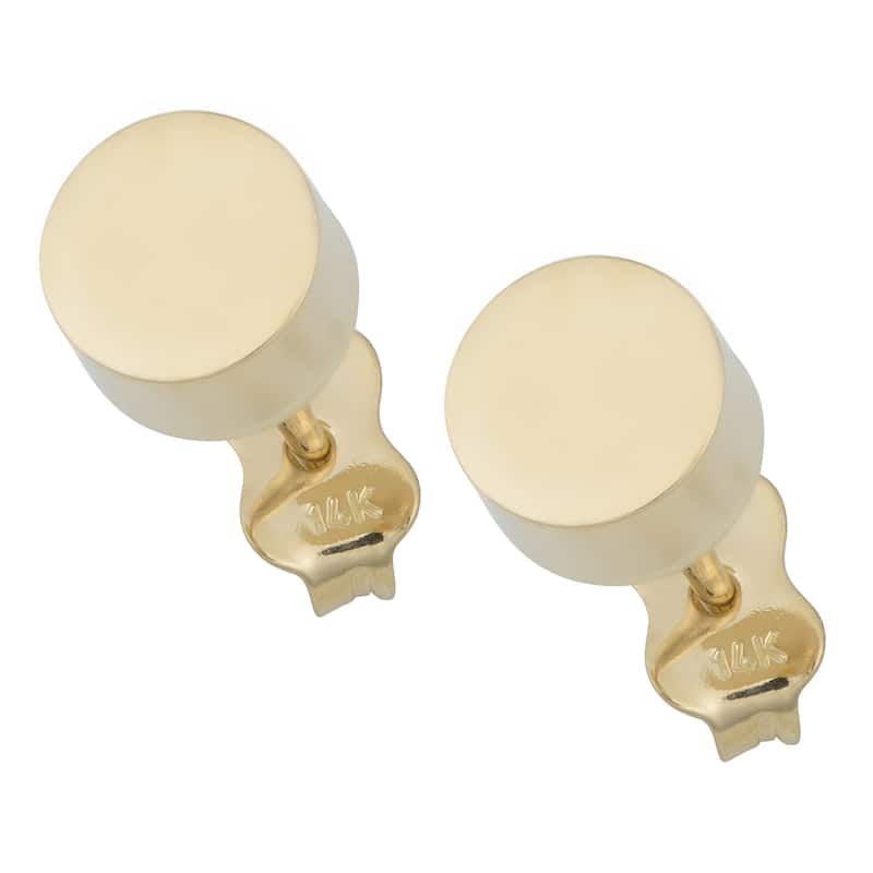 Fremada 14k Yellow Gold High Polish Cylinder Stud Earrings