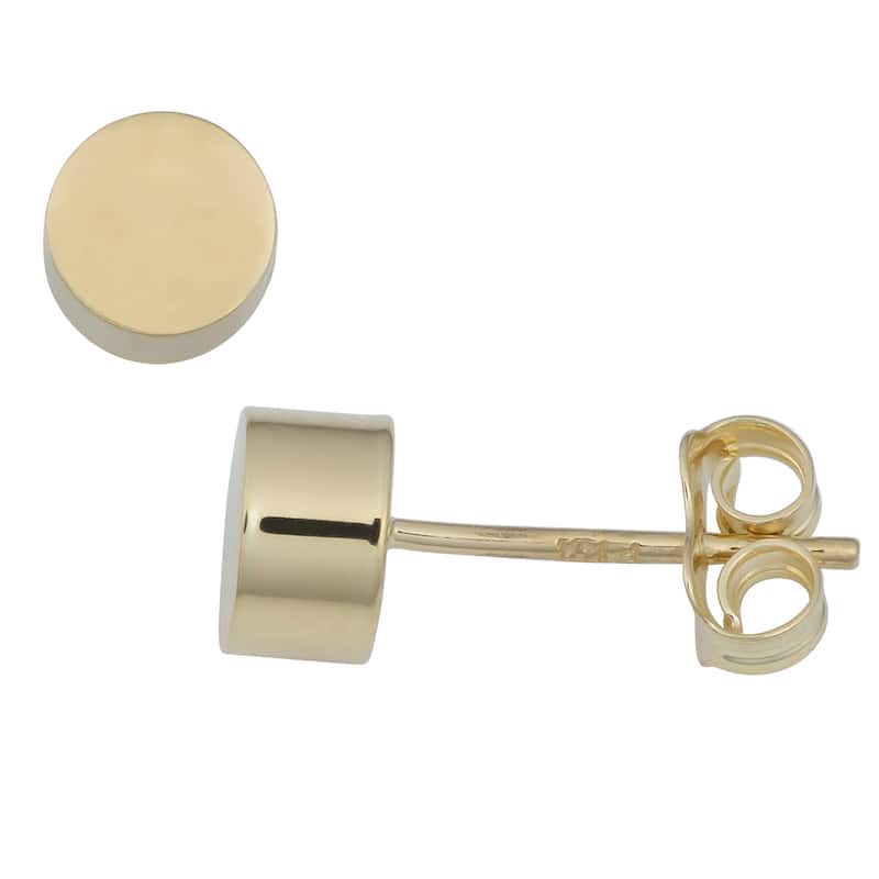 Fremada 14k Yellow Gold High Polish Cylinder Stud Earrings