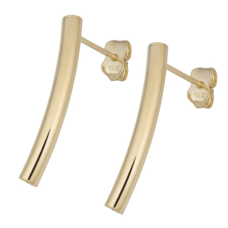Fremada 14k Yellow Gold High Polish Curve Bar Earrings