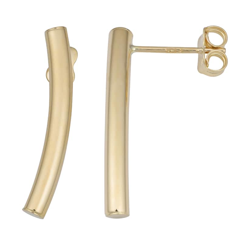 Fremada 14k Yellow Gold High Polish Curve Bar Earrings